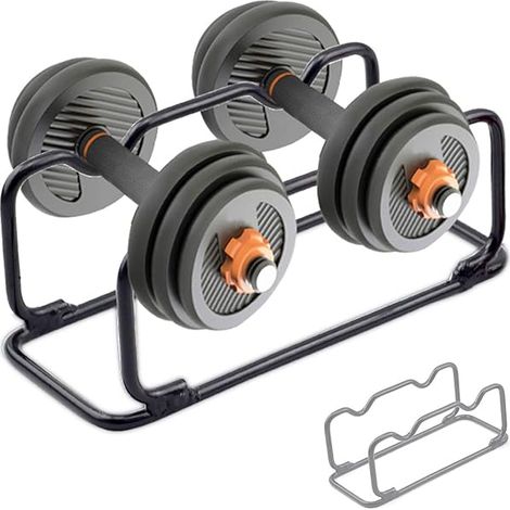 Rack Pour Halteres - Acier Carbone - Charge Maximale 300 Kg - Convient Pour Halteres Hexagonales Et Caoutchoutées - 1 Pièce (1/3)