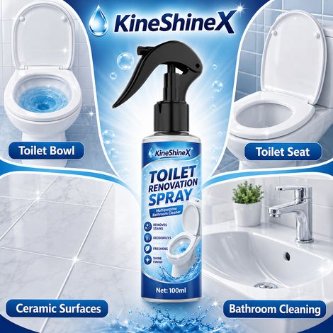 KineShineX WC-Reiniger-Mousse, duftverstärkend, antibakteriell, Bad-WC-Reiniger, entfernt Kalk und gelbe Flecken. (1/5)