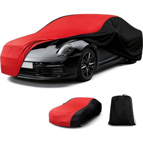 Autoabdeckung Indoor Stretch Staubdicht für Sportwagen Coupé SUV Rot Schwarz L (1/5)