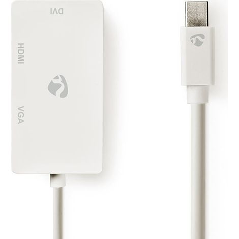 Mini displayport cable displayport 12 mini displayport male dvi d 241 pin female hdmi input vga female 15p 216 gbps nickel plated 020 m round pvc white plastic bag 38760546 38760546 387605 (1/4)