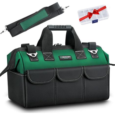 Bolsa de herramientas de 13 pulgadas - Organizador de bolsas de herramientas de alta resistencia - Boca ancha - Bolsa multifunción pequeña - Bolsa de compras para electricistas (1/5)