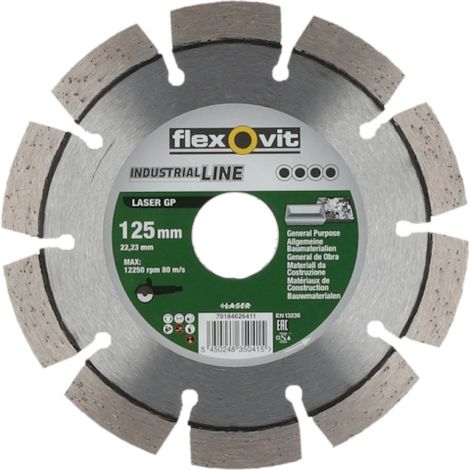 Disque diamant INDUSTRIAL LINE LASER GP - Ø 125 mm - Ø alésage 22.2 mm - FLEXOVIT