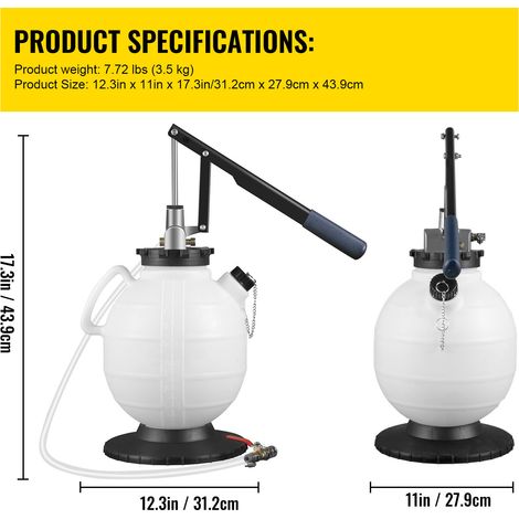 Mophorn Getriebeölpumpe, manuelles ATF-Nachfüllsystem, Spender, 7,5 Liter Öl- und Flüssigkeitsabsauger mit großer Kapazität – Werkzeugsatz für Automatikgetriebeölpumpen mit 15-teiligen