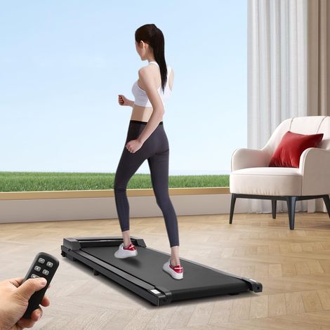 Elektrisches Laufband für unter den Tisch, motorisiert, mit LED-Anzeige und Fernbedienung, 1–8 km/h, maximale Belastung 120 kg, für Zuhause und Büro