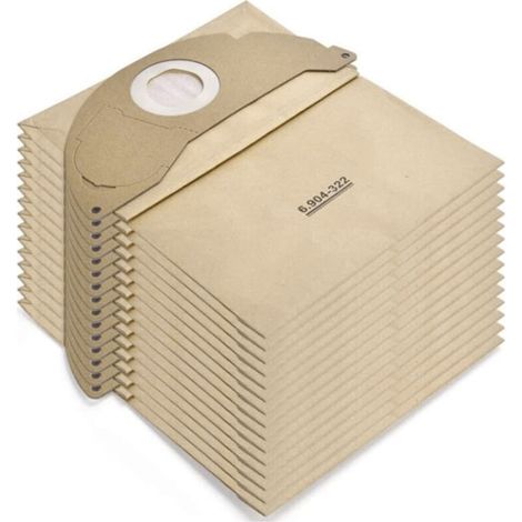 SABIR 15 bolsas de aspiradora para Karcher WD2 MV2 6.904-322.0 WD 2.200 WD2250 A2004 A2054 A2099 Bolsas de filtro de papel de repuesto para aspiradora en seco y húmedo, bolsa para accesorios premium K (1/5)