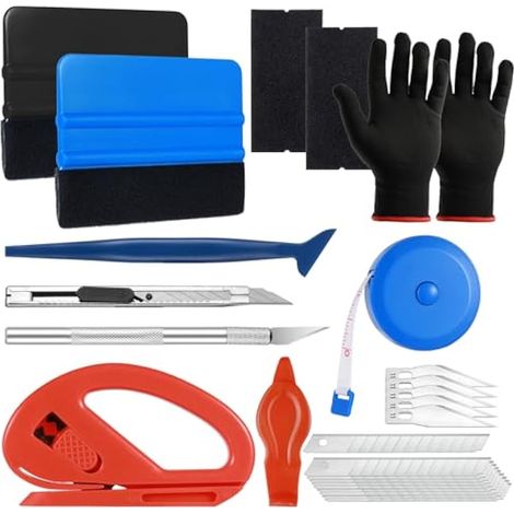 Kit d'application de film vinyle 26 pièces, outils pour film auto, raclette anti-rayures pour vitres teintées et papier peint.