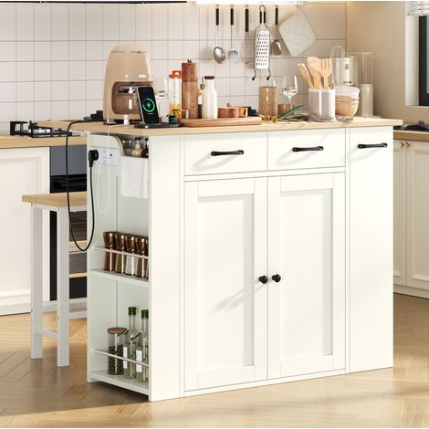 Tavolo allungabile cucina in truciolare bianco OKMYHOME (1/5)