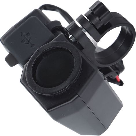 Chargeur universel double port USB pour moto avec affichage numérique de la tension et de la température, compatible avec les véhicules électriques (12-24 V CC, 5 V, 3,4 A). (1/5)
