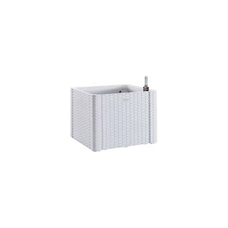 FIORIERA NATURAL DELUXE BIANCA QUADRA  cm.43x43x33h. lt.35    STEFANPLAST