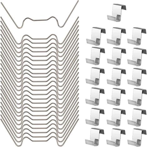 100 Piezas 50x Abrazaderas de Vidrio W Clips de Metal y 50x Z Clips Superpuestos para Accesorios de Reemplazo de Vidrio de Invernadero Clips de Vidrio de Invernadero Clips de Fijación de Vidrio de Inv