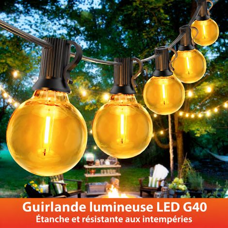 Guirlande lumineuse LED G40 22 m 75 ampoules fil alliage 220V avec 3 ampoules de rechange 220v 22 m75 3 1,5 kg – Livraison gratuite (1/5)
