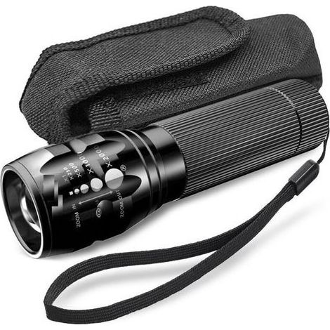 pair Lampe torche puissante pour vélo, mise au point télescopique, zoom à trois lumens, torche d'urgence (1/5)