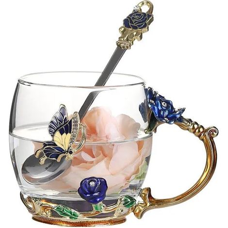 Vaso De Vidrio Borosilicato - Para Leche Café Té Smooties - Resistente Al Calor Y Frío - 320 Ml (1/5)