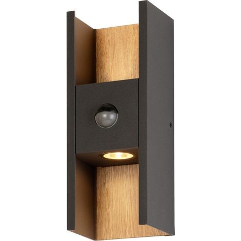 Applique FLATT II extérieur SENSOR 2700 K 95 W anth. / bois bord de mer - SLV - 1010107 (1/3)