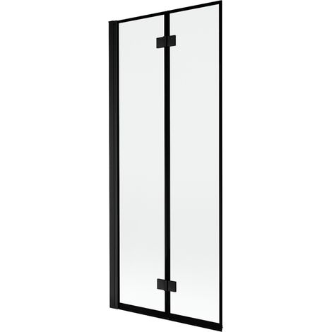 Mexen Mist écran de douche à 2 volets gauche 80 x 150 cm, cadre noir, noir - 8A9-080-002-70-70-L (1/5)