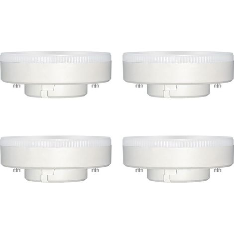 Ampoule GX53 LED 9W, Blanc Froid 6000K, 180°, Équivalent Lampe GX53 CFL & Halogène, 800LM, Non-dimmable, Spot LED Encastrable pour Meuble Cuisine/Plafond/Armoire, lot de 4 [Classe énergétique F] (1/5)