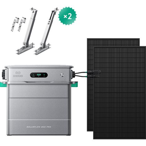 Zendure SolarFlow 800 Pro 2 – Balkonkraftwerk mit Speicher, 2640W Solar-Eingang, 1000W AC-Laden, 800W Ausgang, KI-Energiemanagement, mit 2x450W Solarpanel, Solarmodul-Wandhalterung (1/5)