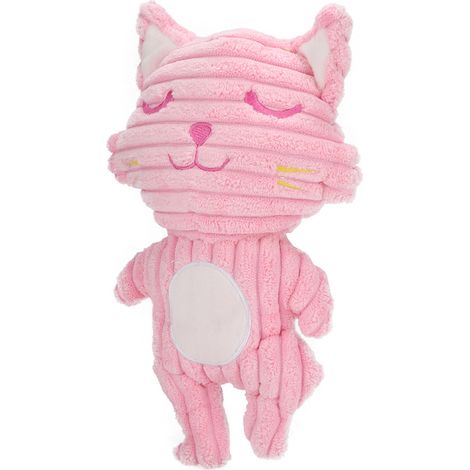 Peluche douce en forme de chat rose, jouet interactif de nettoyage des dents pour chiens, à mâcher et à mordre, pour l'éducation et le dressage. (1/5)