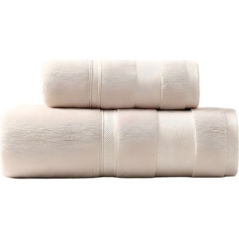 2-teiliges Handtuchset,Handtuch 34 x 75 cm + Badetuch 70 x 140 cm,Unifarbene Handtücher aus reiner Baumwolle,Perfekt für Zuhause oder auf Reisen (1/5)