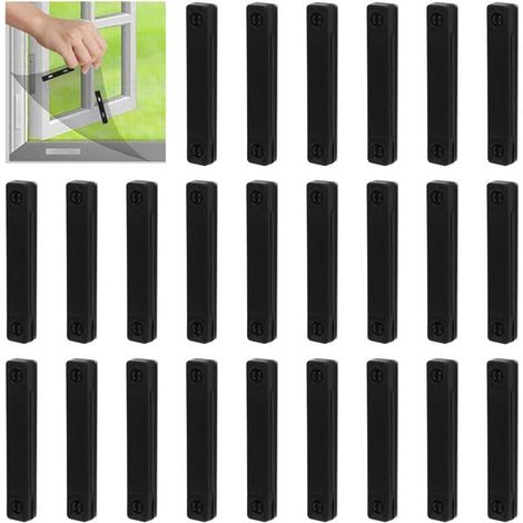 Lot de 24 aimants pour moustiquaire magnétique de fenêtre, clips autocollants noirs anti-insectes (1/5)