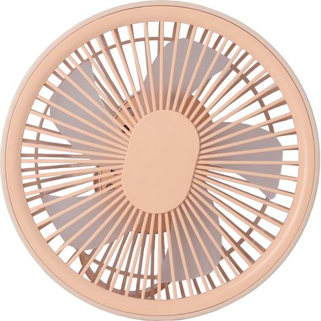 Ventilateur de bureau 2 en 1 en ABS PP, batterie 4000 mAh, 3 vitesses, chargement USB, ventilateur de plafond portable pour camping avec télécommande, rose (1/5)