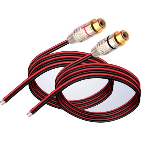 2PCS Connecteur RCA Femelle, Câble de Haut-Parleur et Audio/Vidéo Sans Soudure pour Multimédia et CCTV (1FT/0.3m)