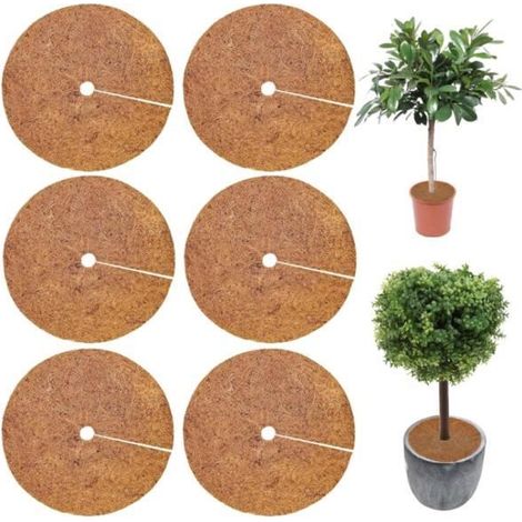 Kokosmatten für Pflanzen, Set mit 6 Scheiben à 30 cm, Winterschutz für Topfpflanzen