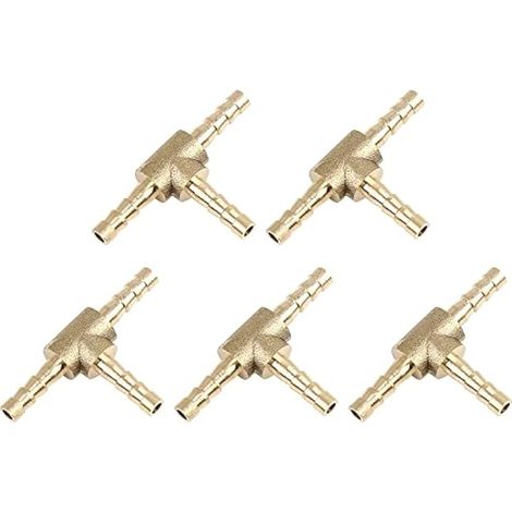 Raccord té en laiton 4mm pour tuyau gaz/air - Lot de 5 (1/5)