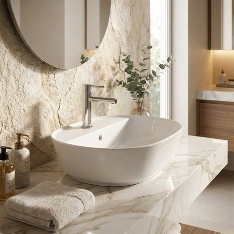 Lavabo ovale en céramique à poser 55x43 cm - Geo VitrA