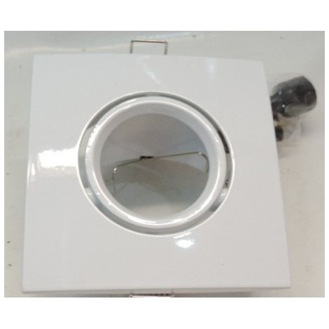 Spot encastré orientable carré 102X102mm acier blanc pour lampe GU5.3 120V (non incl) sans transfo ABI AL10430