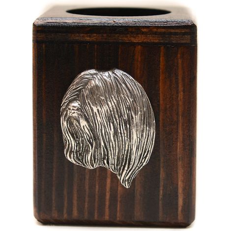 Lhasa Apso - bougeoir en bois orné d'un chien, un souvenir unique après la perte d'un compagnon à quatre pattes, réalisé artisanalement par Art-Dog (1/5)