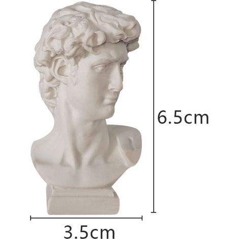 Vase porte-stylo David rétro de style nordique, ornement hydroponique pour coiffeuse et rangement pour pinceaux de maquillage. Mini David 6 cm, idéal pour les photos Instagram. (1/5)