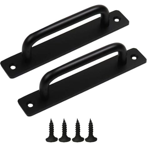 Lot de 2 poignées de porte coulissantes en aluminium pour porte d'armoire, poignée de porte de balcon avec vis, pour porte de placard (210 x 25 mm) (1/5)