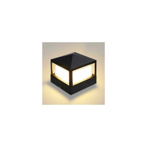 Lumière de pilier extérieure pour porte, villa, jardin, pelouse, clôture, étanche IP65 en aluminium, éclairage blanc chaud (1/4)