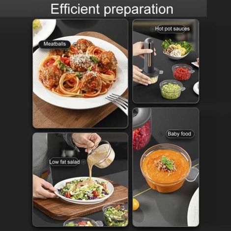 Hachoir à viande - - Petit robot culinaire sans fil - 30W - 1300mAh - Blanc ENEVAOCT (1/5)