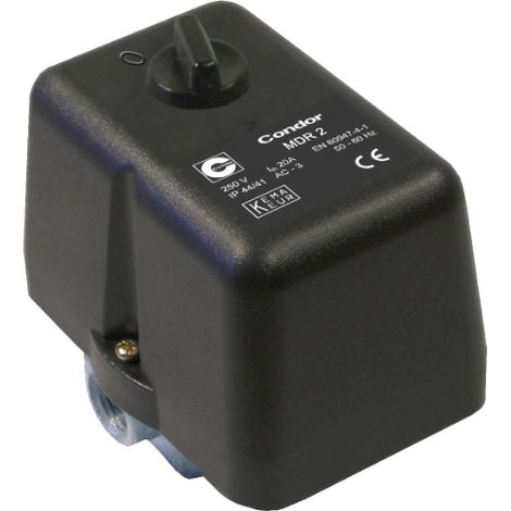 Pressostat CONDOR 11920 – 2/11 bar – IP 44 – Flansch IG 4 x 1/4' – Avec câble et vanne de décharge AEV 2S – Elmag
