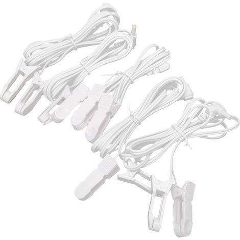Lot de 5 électrodes auriculaires de 2,35 mm avec câble pour appareil TENS de physiothérapie (1/5)