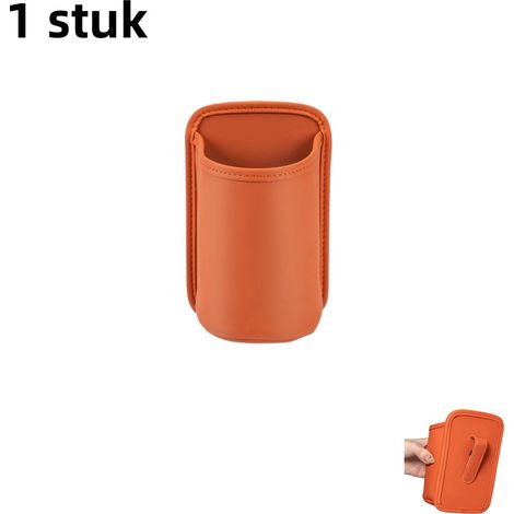 Boîte de rangement pour portière de voiture avec porte gobelet multifonction fixation par clip couleur orange (1/5)