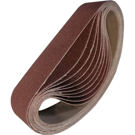 10 Stück Schleifbänder aus Aluminiumoxid, Körnung 80, 330 x 30 mm, Schleifrollen zum Schleifen und Polieren (1/5)