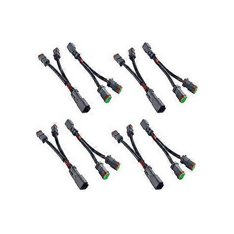 8 Stück Y-förmige Kabel, Deutsch DT DTP 2-poliger Buchsenadapter für LED-Arbeitsscheinwerfer-Nachrüststecker, Kabelbaum
