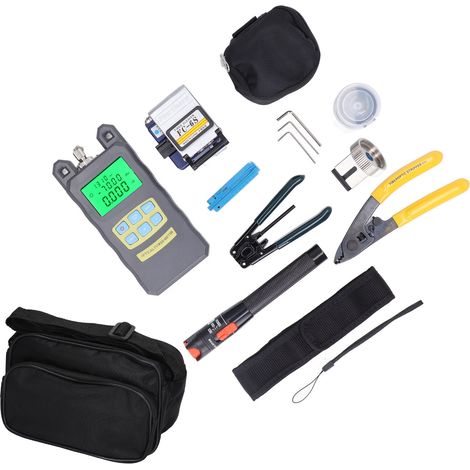15-teiliges Glasfaser-Werkzeugset, 3-in-1-Vorrichtung, Glasfaserschneider, 2,5-mm-Schnittstelle, OPM VFL FTTH-Optikset (1/5)