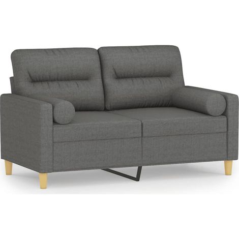 Maison Exclusive - Divano a 2 Posti con Cuscini Grigio Scuro 120 cm in Tessuto