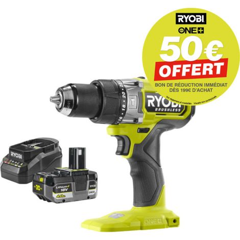 Perceuse-visseuse à percussion RYOBI 18V One+ Brushless RPD18BL2 - 95 Nm - Batterie 4,0Ah et chargeur (1/5)