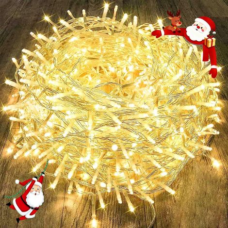 Guirlande lumineuse de Noël lot de 1 100 m avec 600 LED blanc chaud étanche pour décoration intérieure extérieure sapin mariage et fêtes (1/5)