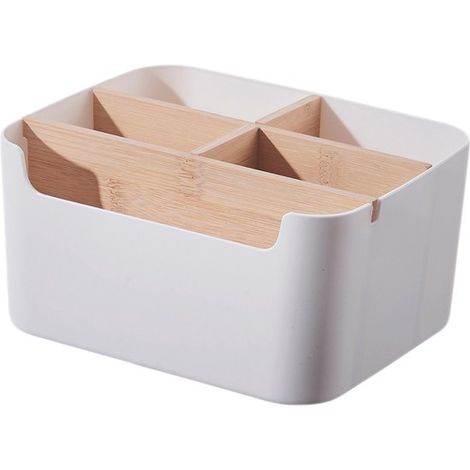 Organizzatore da scrivania in legno con 5 scomparti per ufficio e cosmetici (1/5)