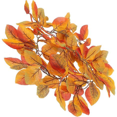 Guirlande de feuilles d'automne, feuilles de magnolia pour décoration de fêtes, 2 pièces, vigne suspendue (1/5)