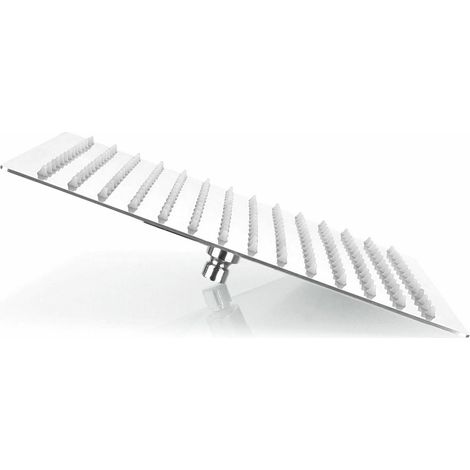 Soffione doccia a pioggia quadrato 20x20 in acciaio cromo anticalcare ultrasottile (1/3)