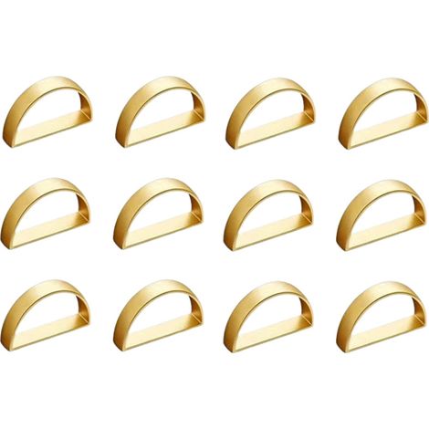 Anillos para servilletas de tela, lazo sencillo y elegante, color dorado, 12 unidades. (1/5)