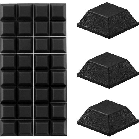 32pcs Black Silicone Self Adhesive Feet Anti-Vibration Dampers Silent Anti-Scratch for Speaker/Home Appliances/Furniture/Doors/Office (1/5)