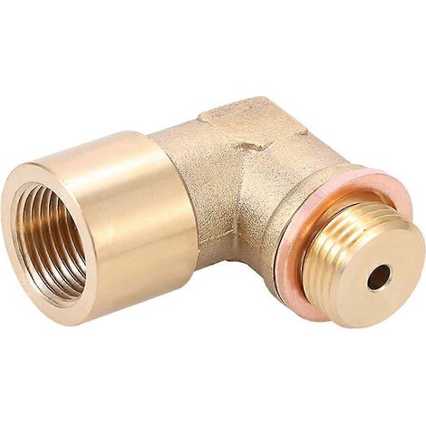90° abgewinkelter Lambda-O2-Sauerstoffsensor-Verlängerungsabstandshalter für entkatalysierte Wasserstoff-Systeme, Messing, M18x1,5
